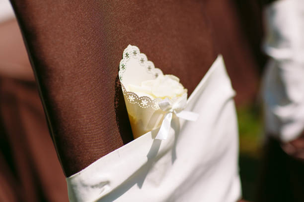 istock Wedding ceremony decorations. White tones of wedding details. 1270497532