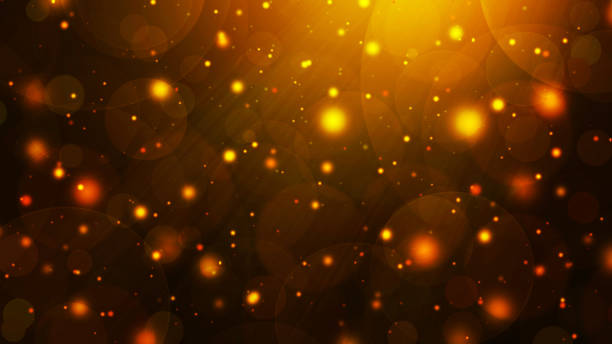 istock Golden and brown abstract gradient bokeh background with circles, rays and highlights 1270499798