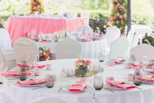 istock Wedding Table setting in the restaurant. Wed banquet. 1270501144