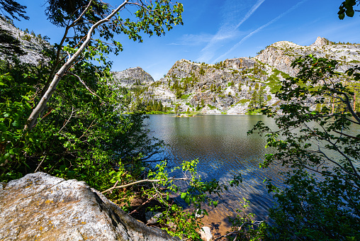 Image of Eagle lake through the trees