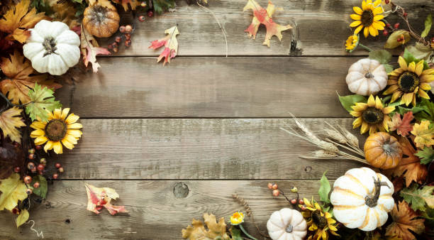istock Autumn background on wood 1270502370