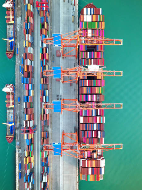 istock Aerial View of Container Cargo Ship Logistics 1270503129