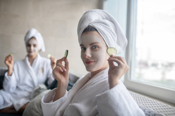 istock Two young girls having face beauty procedures 1270503135