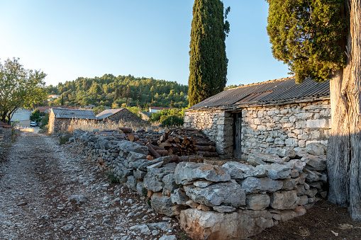 Plévenon, Côte du Goëlo, France, September 6, 2023 - Typical stone farmhouse in Brittany