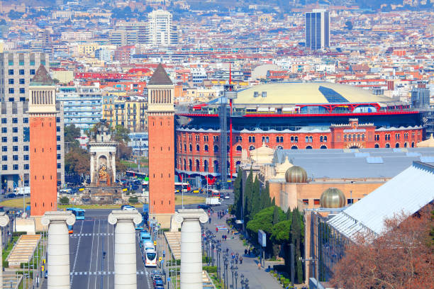 istock Barcelona Panorama of Placa d'Espanya 1270507971