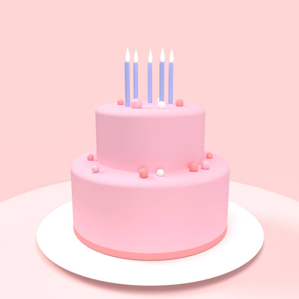 istock 3D rendering of birthday celebration background on pink tone 1270514654