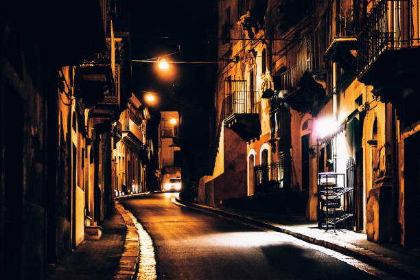 istock Empty street in Ragusa, Sicily 1270515641