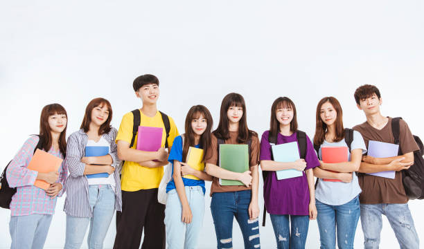 istock happy teenager student group standing together 1270519253