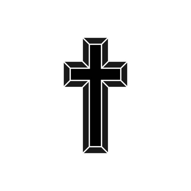 istock Illustration of an isolated black cristian cross icon 1270521670