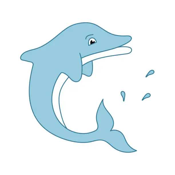 Vector illustration of cute dolphin cartoon jumping vector eps10