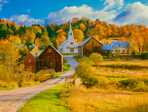 Autumn in Vermont With Country Village of WAITS RIVER