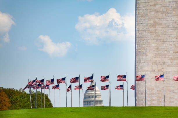 istock Washington memorial obelisk, US Capitol building 1270527120