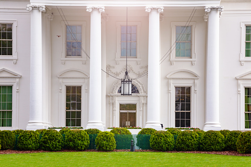 Entrance to White House, residence and workplace of the president of the United States