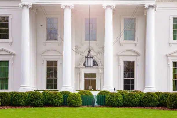 Entrance to White House, residence and workplace of the president of the United States
