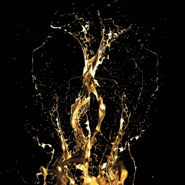 Splash fluid. 3d illustration, 3d rendering. stock photo