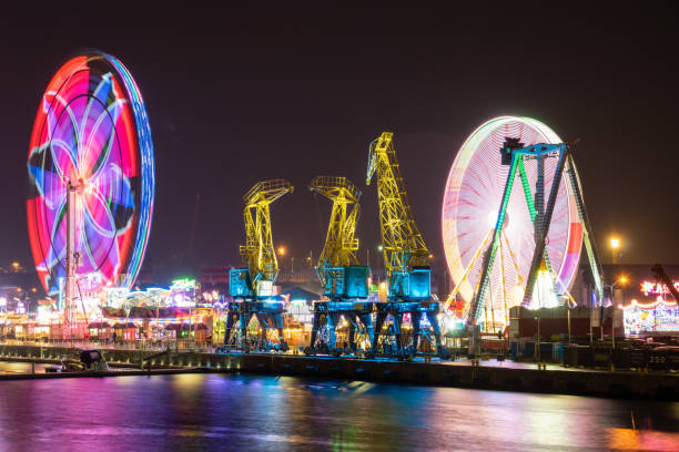 istock Beautiful illuminations in the amusement park Poland 1270548165