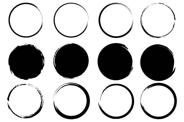 ilustrações de stock, clip art, desenhos animados e ícones de brush circles. grunge circles. ink circles. vector illustration. stock image. - stroke paint circle stroking