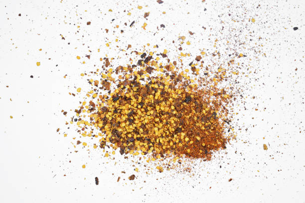 istock Red hot Chili pepper powder on white background 1270550122