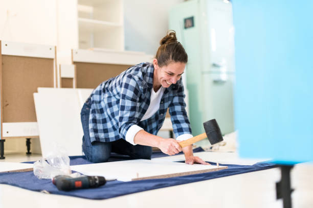 istock Empowered woman taking on home renovations during lockdown 1270556433