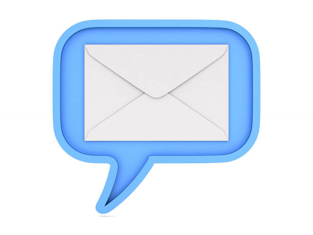 istock blue bubble speak and envelope on white background. Isolated 3D illustration 1270556605