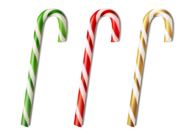 istock Set of candy canes isolated on white. Christmas or new year decoration. 1270558716