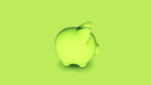 Green Piggy Bank 4K