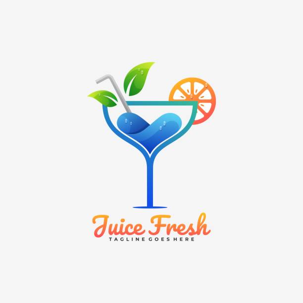 wektor ilustracja juice fresh gradient kolorowy styl. - drink alcohol contemporary symbol stock illustrations