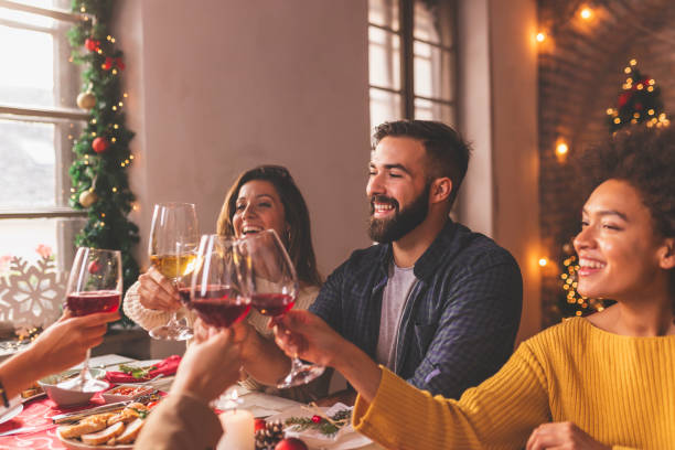 istock Friends making a toast while celebrating Christmas 1270566945