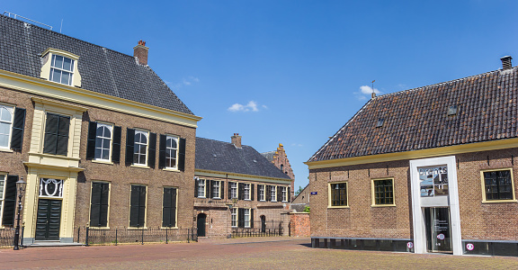 Panorama of the Drents museum in the center of Assen, Netherlands