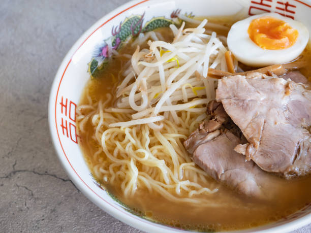 istock Miso ramen with bean sprouts, Char-siu pork and boiled eggs on top. 1270567118