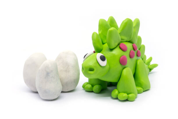istock Play dough Stegosaurus on white background 1270569031