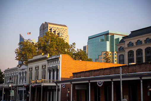 Old style buildings in Old Sacramento district