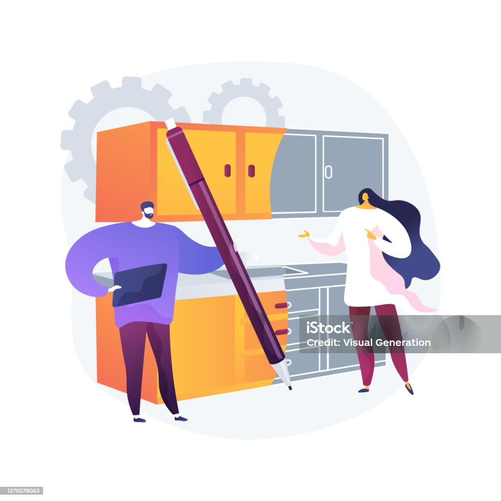 Abstract Kitchen Graphic Custom Made Kitchens Abstract Concept Vector Illustration Stock ...