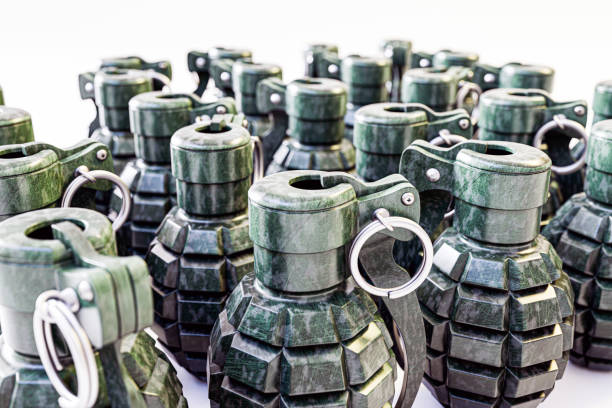 Grenades isolated on white background 3d illustration