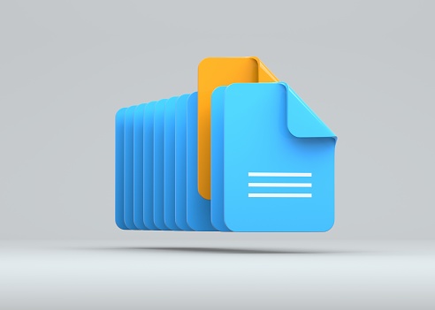 Icon of documents for office work concept.