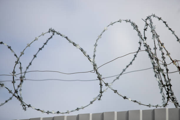 istock barbed wire on a fence, close up 1270579585