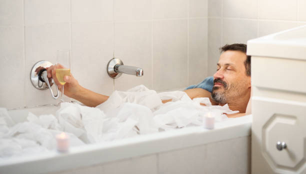istock Having a leisurely time in toilet paper bath 1270581644
