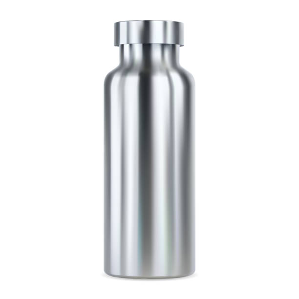 istock Stainless steel water bottle mockup. Thermo flask 1270582263