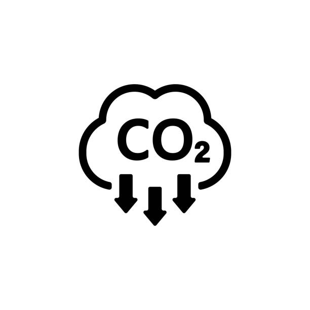 co2-symbol. zeichen zur reduzierung der kohlendioxidemissionen. vektor auf isoliertem weißem hintergrund. eps 10 - factory pollution smoke smog stock-grafiken, -clipart, -cartoons und -symbole