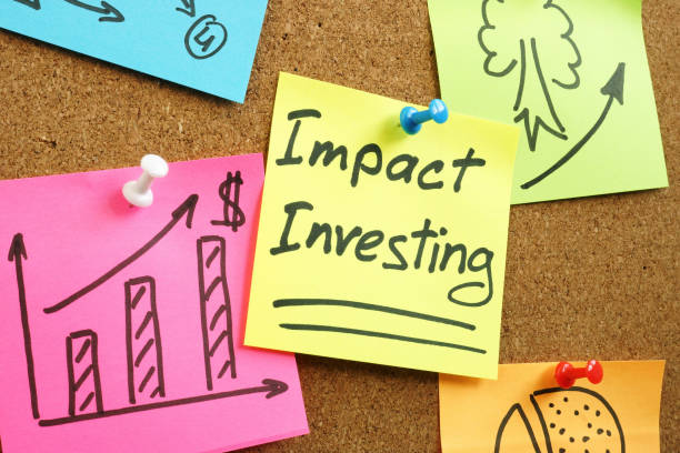 Impact investing words with charts. Impact investing words with charts on the wall. impact stock pictures, royalty-free photos & images