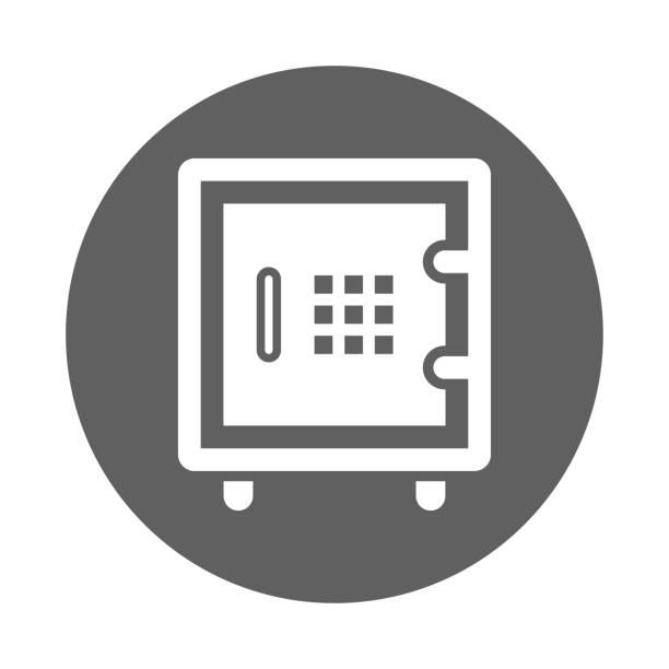 bildbanksillustrationer, clip art samt tecknat material och ikoner med insättning, skydd, skåpikon. grå vektor isolerad på en vit bakgrund - finans och ekonomi