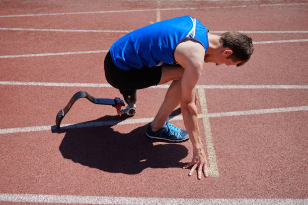 istock Amputee sportsman getting ready for running with artificial foot 1270588941
