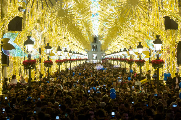 istock Decorative Christmas lighting in Malaga, Andalucia. Spain 1270590241