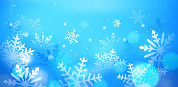 Vector illustration of Snowflake Bokeh Banner Background