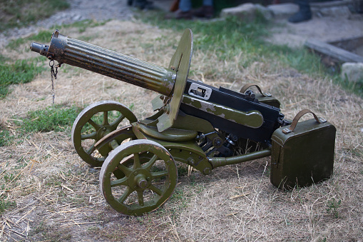 World War I Maxim gun - first recoil-operated machine gun in history