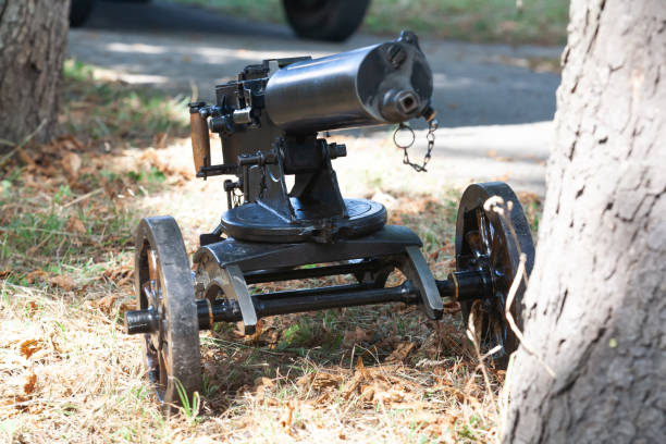 World War I Maxim gun - first recoil-operated machine gun World War I Maxim gun - first recoil-operated machine gun in history 1910 1919 photos stock pictures, royalty-free photos & images