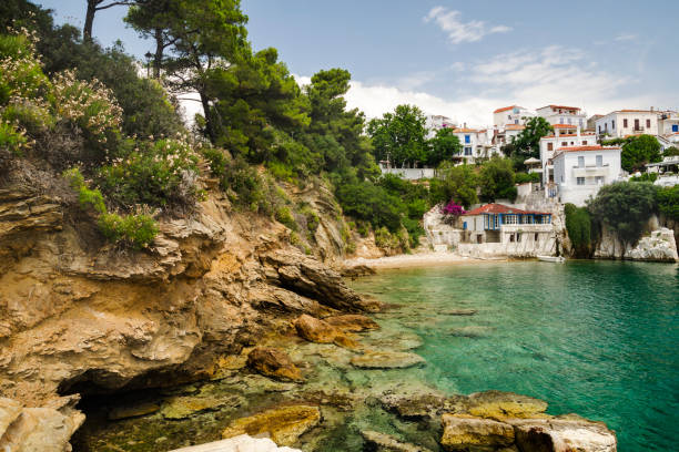istock Skiathos town, Greece. View from sea. 1270595600