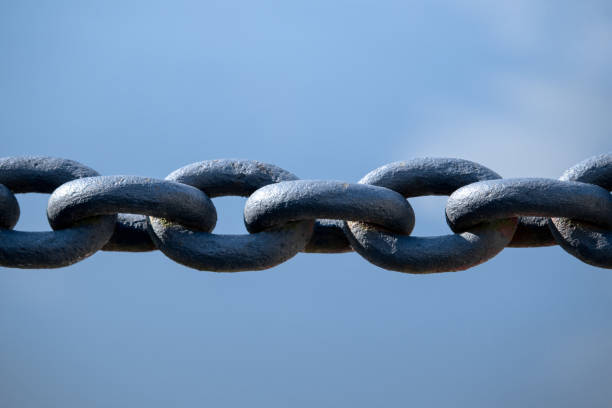 Free Stock Photo of Close up of a Metal Chain on Blue Background ...