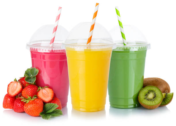 istock Fruit juice smoothies drink drinks cups healthy eating isolated on white 1270602920