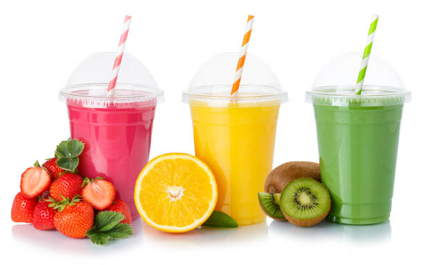 istock Fresh fruit juice smoothies drink drinks cups healthy eating isolated on white 1270603862